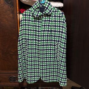 Women’s Green and Blue Polka Dot Cape